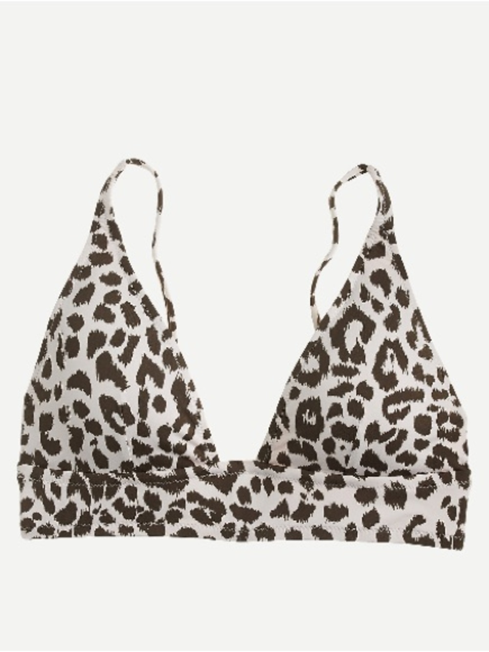 J. Crew Deep V-neck french bikini top in leopard print
